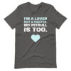 I'M A LOVER NOT A FIGHTER. MY PITBULL IS TOO. T-shirt - Image 9