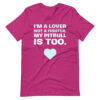 I'M A LOVER NOT A FIGHTER. MY PITBULL IS TOO. T-shirt - Image 8