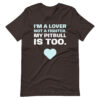 I'M A LOVER NOT A FIGHTER. MY PITBULL IS TOO. T-shirt - Image 4