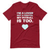 I'M A LOVER NOT A FIGHTER. MY PITBULL IS TOO. T-shirt - Image 3