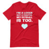 I'M A LOVER NOT A FIGHTER. MY PITBULL IS TOO. T-shirt - Image 6
